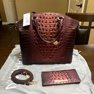 Brahmin Brown Satchel Bag (Duxburry & Addy wallet)